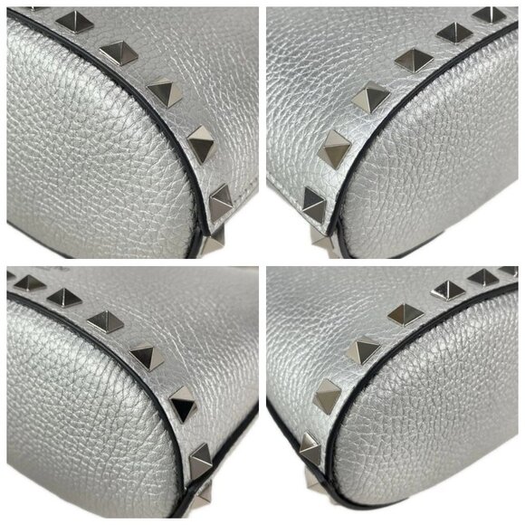VALENTINOGARAVANI Rockstud Silver Leather - Tote Bag 752-051625 - Picture 6 of 14